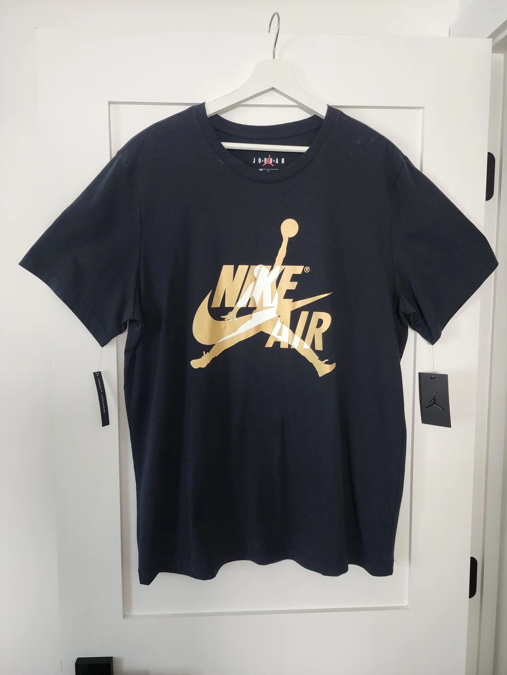 Nike Air Jordan Black T-Shirt with Gold Logo